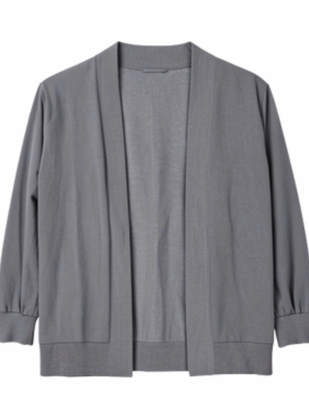 Gray Open-Front Women’s Cardigan Sweater